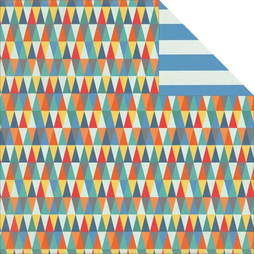 My Mind's Eye - Tangerine Jubilee Collection - Story Triangle 12 x 12 Double Sided Patterned Paper