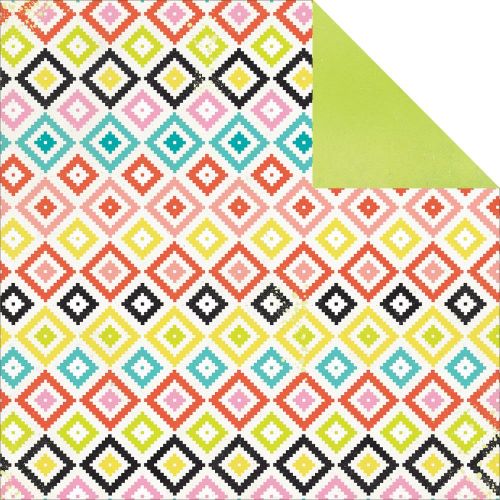 My Mind's Eye - Wild Berry Jubilee Collection - Life Diamonds 12 x 12 Double Sided Patterned Paper