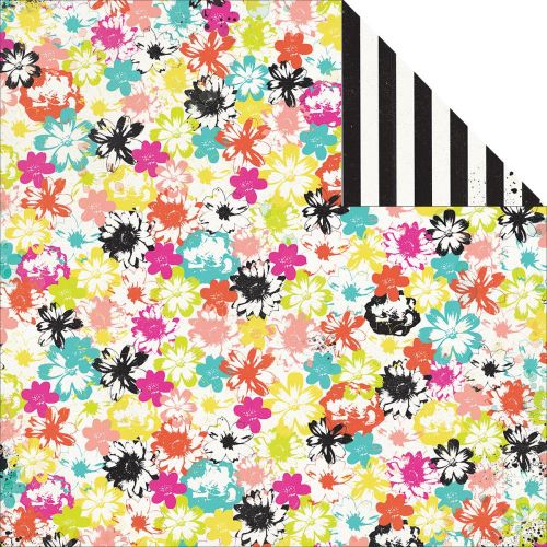 My Mind's Eye - Wild Berry Jubilee Collection - Love Stamped 12 x 12 Double Sided Patterned Paper