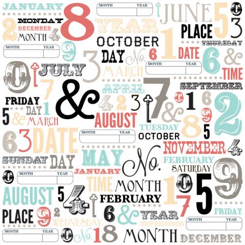Teresa Collins Designs - Memories -  Subway Calendar  12x12 Paper