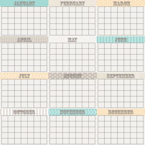 Teresa Collins Designs - Memories -  Calendar  12x12 Paper