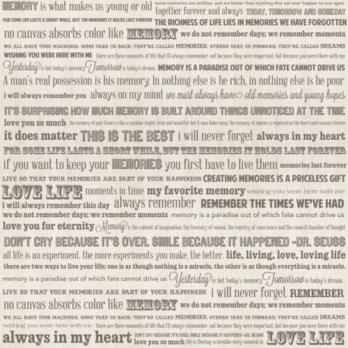 Teresa Collins Designs - Memories -  Words  12x12 Paper