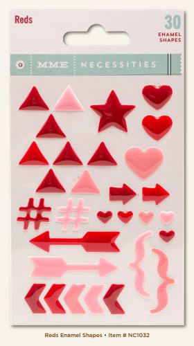 My Mind's Eye - Necessities - Reds Enamel Shapes
