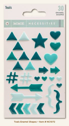 My Mind's Eye - Necessities - Teals Enamel Shapes