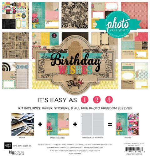Echo Park Paper Company - Photo Freedom - Birthday Wishes Collection - 12 x 12 Collection Kit