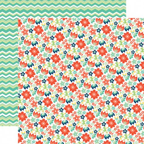 Echo Park Paper Company - Photo Freedom - Happy-Go-Lucky Collection - 12 x 12 Paper - Happy Floral