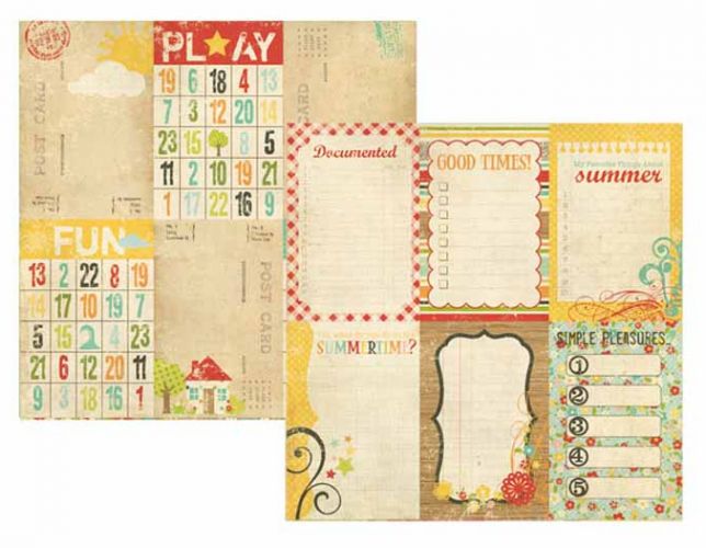 Simple Stories by Memory Works - 100 Days of Summer - 4x6 Vertical Journaling Card Elemements