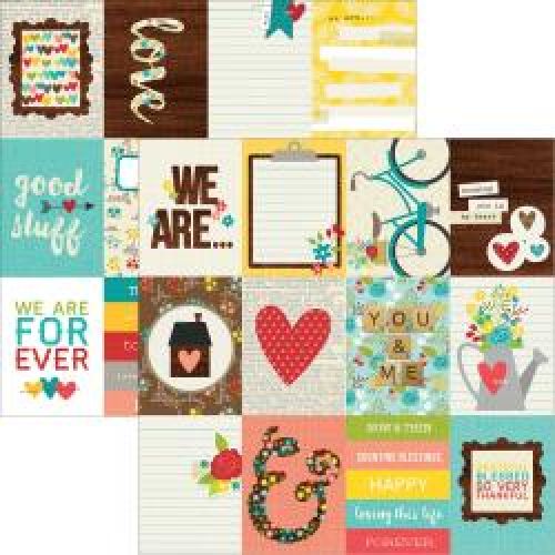 Simple Stories - We Are Family - Double-Sided Elements Cardstock 12"X12" - 3"X4" Journaling Cards