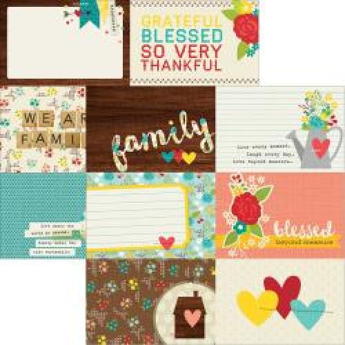 Simple Stories - We Are Family - Double-Sided Elements Cardstock 12"X12" - 4"X6" Horizontal Journaling Cards