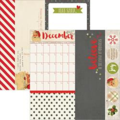 Simple Stories - Claus & Co Double-Sided Elements Cardstock 12"X12"- 2"X12", 4"X12" & 6"X12"