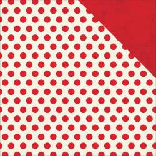 Simple Stories - Claus & Co Double-Sided Elements Cardstock 12"X12"- Red Dot/Linen Simple Basic