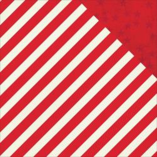Simple Stories - Claus & Co Double-Sided Cardstock 12"X12" - Red Stripe/Stars Simple Basic