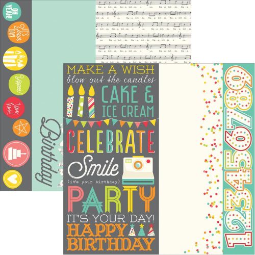 Simple Stories - Let's Party Double-Sided Elements Cardstock 12"X12" - 2"X12", 4"X12" & 6"X12"
