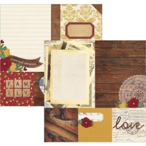 Simple Stories - Legacy - Double-Sided Cardstock 12"X12" - 4"X4" Quote & 6"X8" Photo Mat Elements