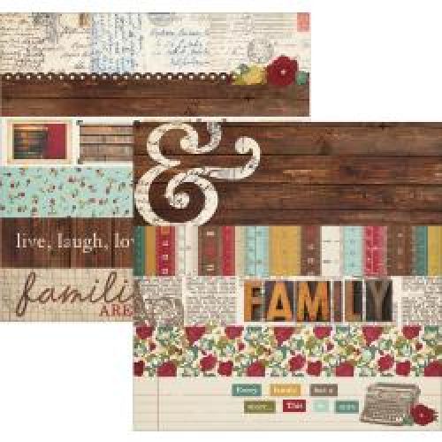 Simple Stories - Legacy - Double-Sided Cardstock 12"X12" - 2"X12" Border & 4"X12" Title Strip Elements