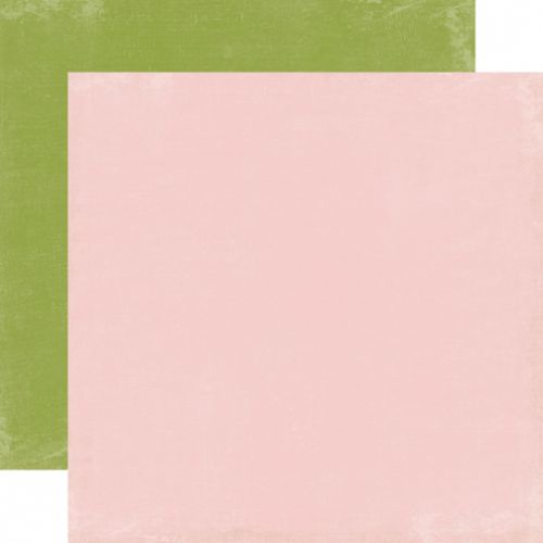 Echo Park Paper Company - Splendid Sunshine Collection - 12x12" Paper - Lt.Pink / Green Distressed Solid