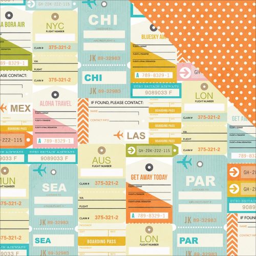 Simple Stories - You Are Here! Double-Sided Cardstock 12"X12" - Boarding Pass