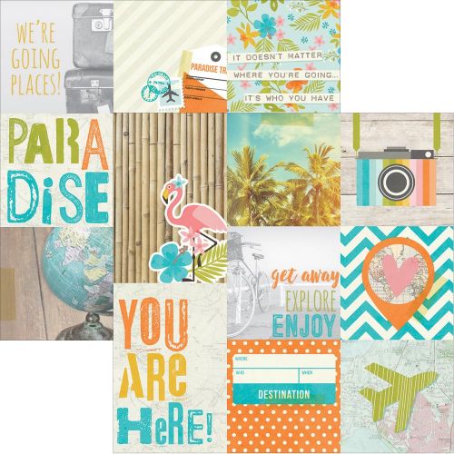 Simple Stories - You Are Here! Double-Sided Elements Cardstock 12"X12" - 4"X4" & 4"X6" Vertical Journaling Cards