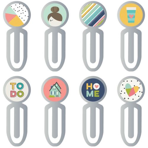 Simple Stories - Domestic Bliss - Epoxy Top Metal Clips 8/Pkg