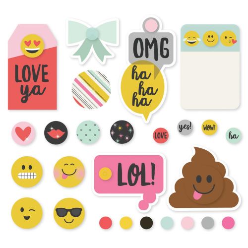 Simple Stories - Emoji Love - Metal Brads & Tags 26/Pkg