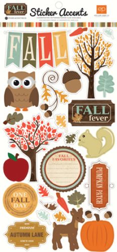 Echo Park Paper Company - Mini Theme - Fall Fever - 12" x 6" Sticker Accent Pieces