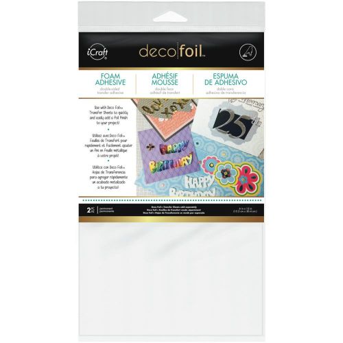 Therm-O-Web - iCraft - Deco Foil - Foam Adhesive 6"X12" Sheet 2/Pkg - White