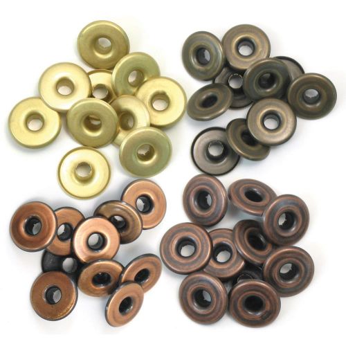 We R Memory Keepers - Wide Eyelets - 40/Pkg - Warm Metal