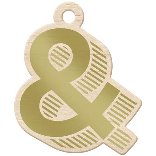 We R Memory Keepers - Sheer Metallic Wood Tag - Ampersand