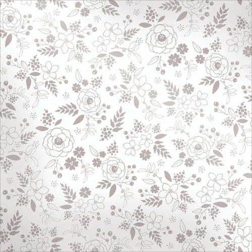 We R Memory Keepers - Sheer Metallic Vellum 12"X12" - Silver Flower