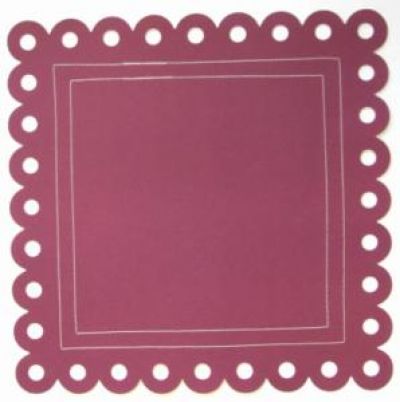 Bella - Allegory -Paper - Cardstock 12x12 - Maroon with stitching