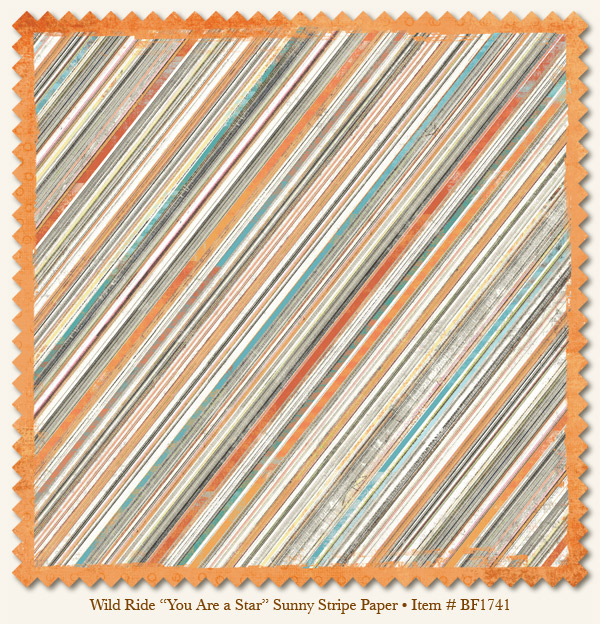My Minds Eye - Breaking Free - Wild Ride - "You Are a Star" Sunny Stripe Paper (die cut)