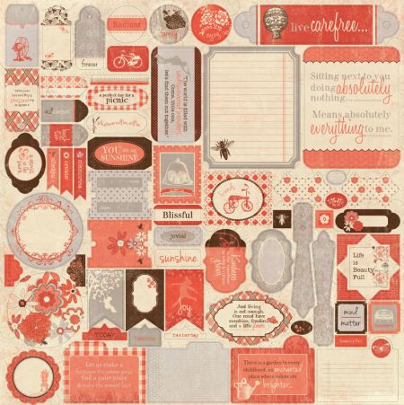 Authentique - Carefree - 12 x 12 Sticker Sheet - Details