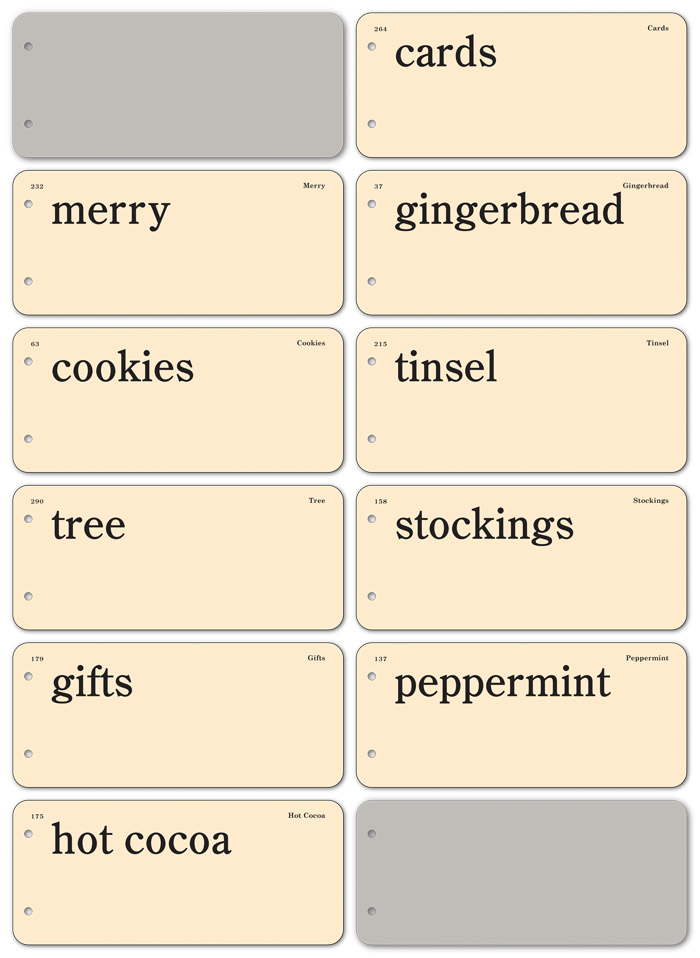 October Afternoon - Very Merry - Flashcard Book