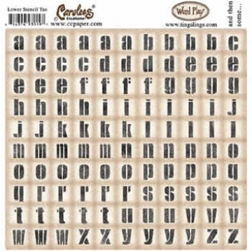 Carolee's Creations - Alphabet Stickers - Lower Stencil Tan
