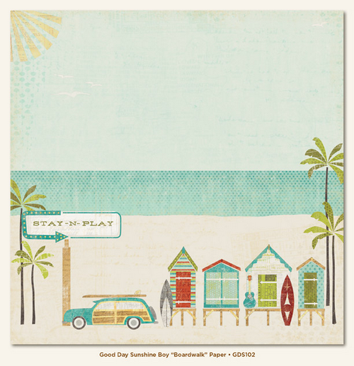 My Minds Eye - Good Day Sunshine - Boy Items -"Boardwalk" Paper