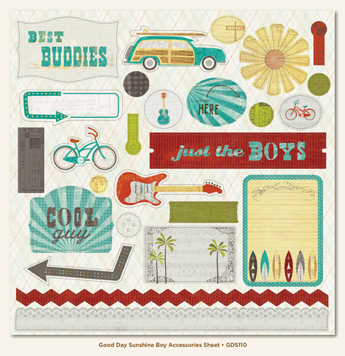 My Minds Eye - Good Day Sunshine - Boy Items -Accessories Sheet