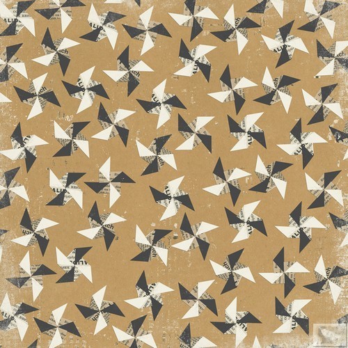 My Minds Eye - Kraft Funday -Everyday Fun - 12 x 12 Paper -Pinwheel Party