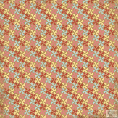 My Minds Eye - Kraft Funday -Happy Days - 12 x 12 Paper - Pinwheels