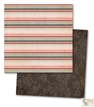 My Minds Eye - Lost & Found 3 - “Ruby” Stripes Glitter 12x12 Paper