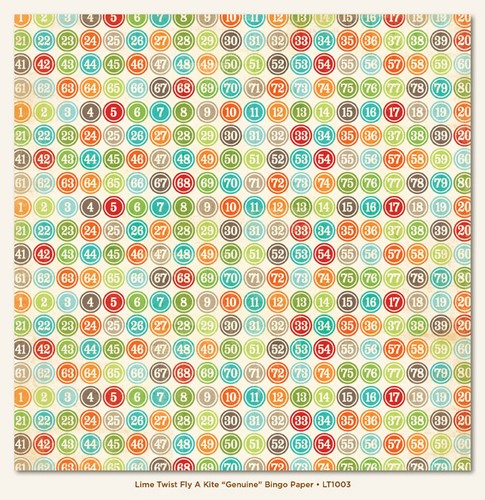 My Minds Eye - Lime Twist - Fly a Kite - Genuine - Bingo Paper