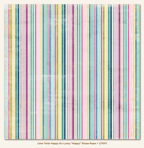 My Minds Eye - Lime Twist - Happy Go Lucky - Happy - Stripe Paper