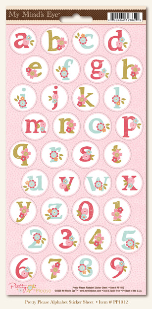 My Minds Eye - Pretty Please - Pretty Please Alphabet Sticker Sheet