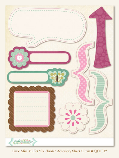 My Minds Eye - Quite Contrary - Little Miss Muffett -"Celebrate" Accessory Sheet