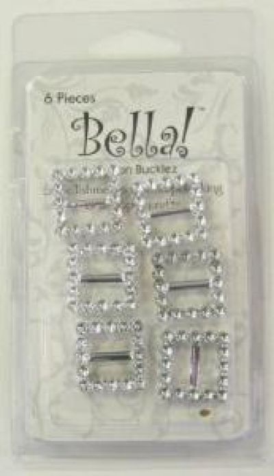 Bella - Ribbon Bucklz - Square - 6 pces