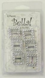 Bella - Ribbon Bucklz - Square - 6 pces