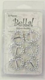 Bella -Ribbon Bucklz - Heart - 6 pces