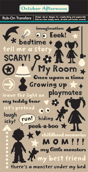 October Afternoon - Night Light -Rub-ons - My Room (Black & Cream)