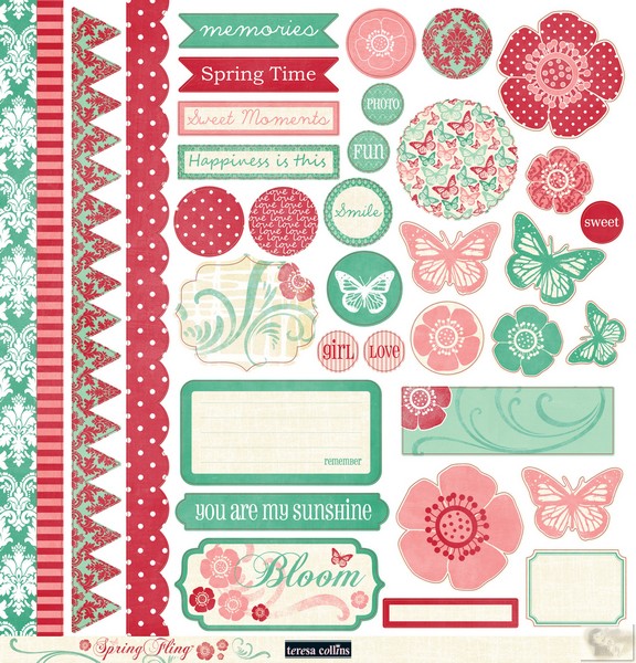 Teresa Collins Designs: Spring Fling: Die Cut Sheet 1