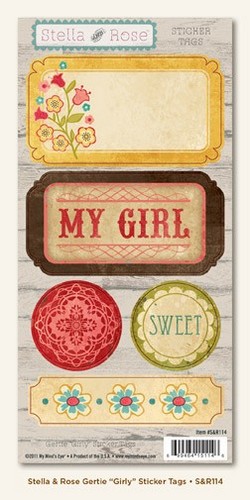 My Minds Eye - Stella and Rose - Gertie - "Girly" Sticker Tags