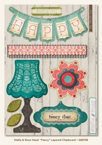 My Minds Eye - Stella and Rose - Hazel - "Fancy" Layered Chipboard